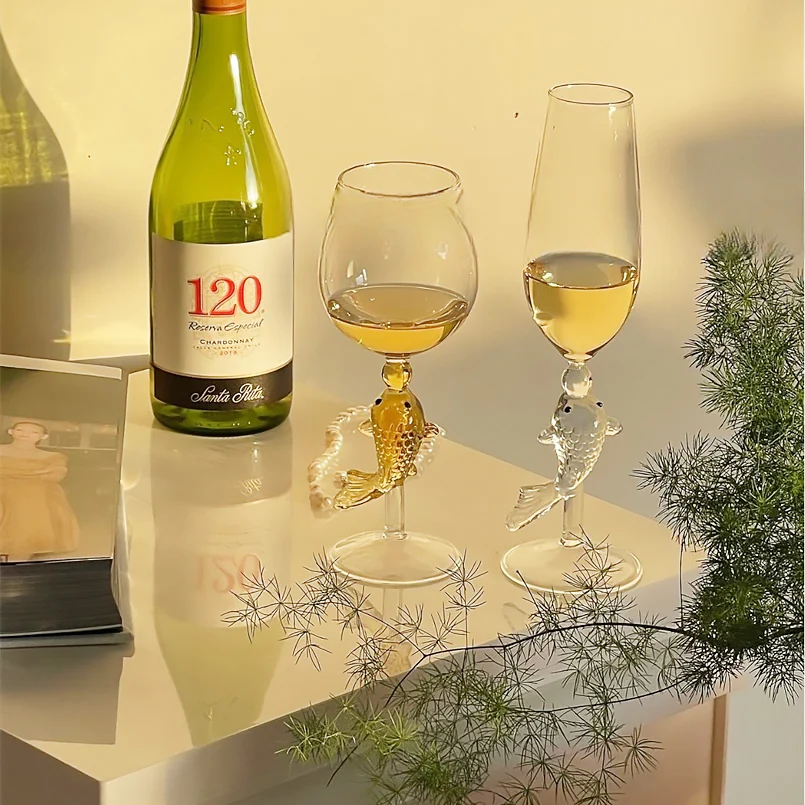 Creative New Year Goldfish Handle Wine Glass - Image 2