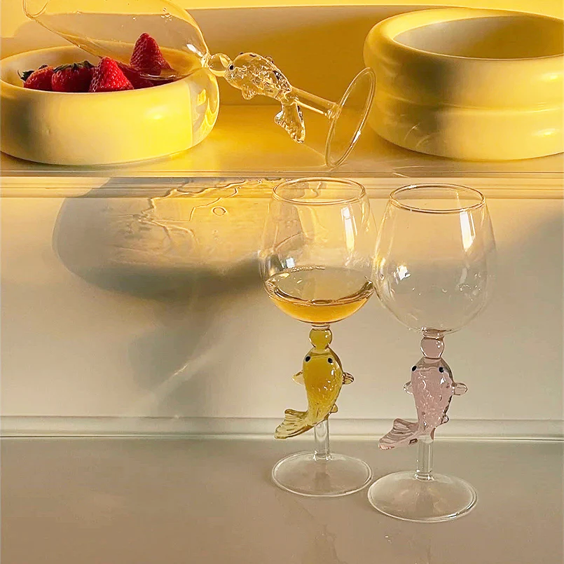 Creative New Year Goldfish Handle Wine Glass - Image 3