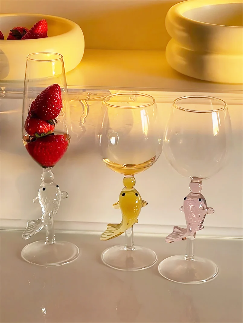 Creative New Year Goldfish Handle Wine Glass - Image 5