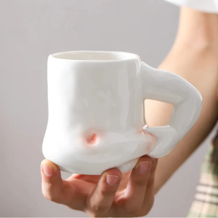 Creative Pinch Belly Ceramic Mug - Image 5