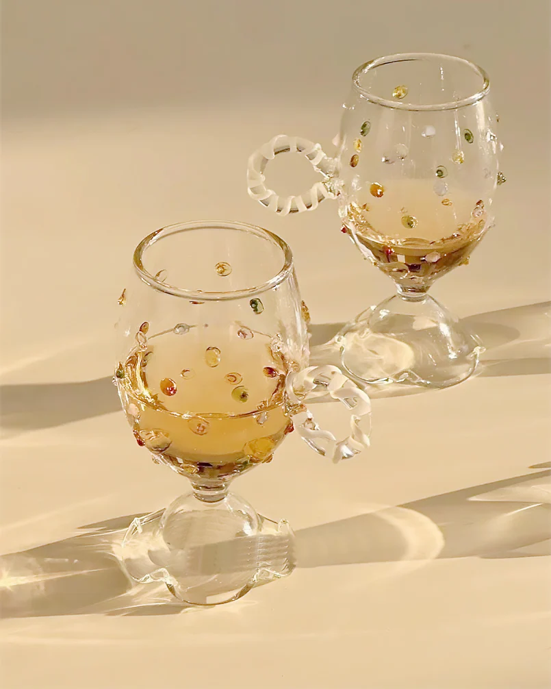 Creative Round Wave Dot High-Foot Red Wine Glass - Image 5