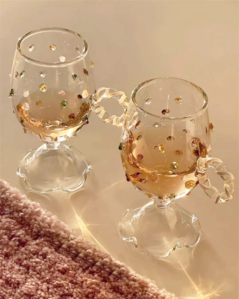 Creative Round Wave Dot High-Foot Red Wine Glass - Image 6
