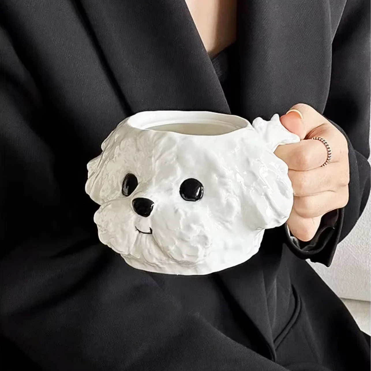 Cute Teddy Dog Shaped Mug with Lid 🐶 - Image 4