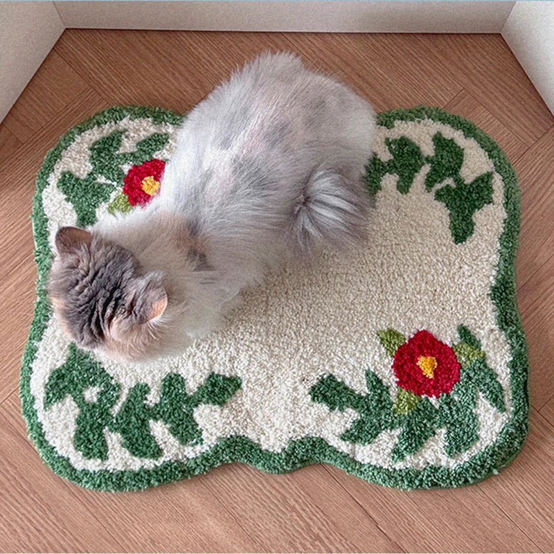 Floral Fluffy Bath Mat - Image 3
