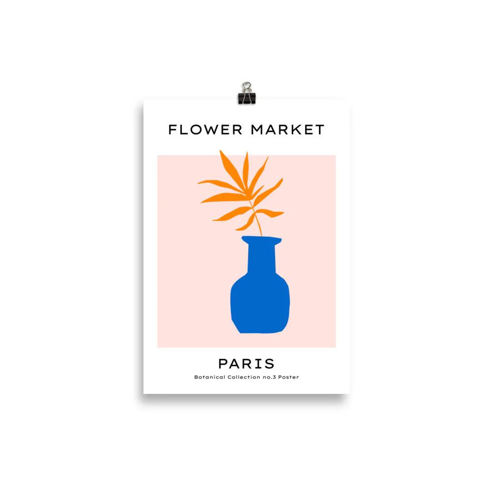Flower Market - Paris - Palm in the Blue Vase - Image 2