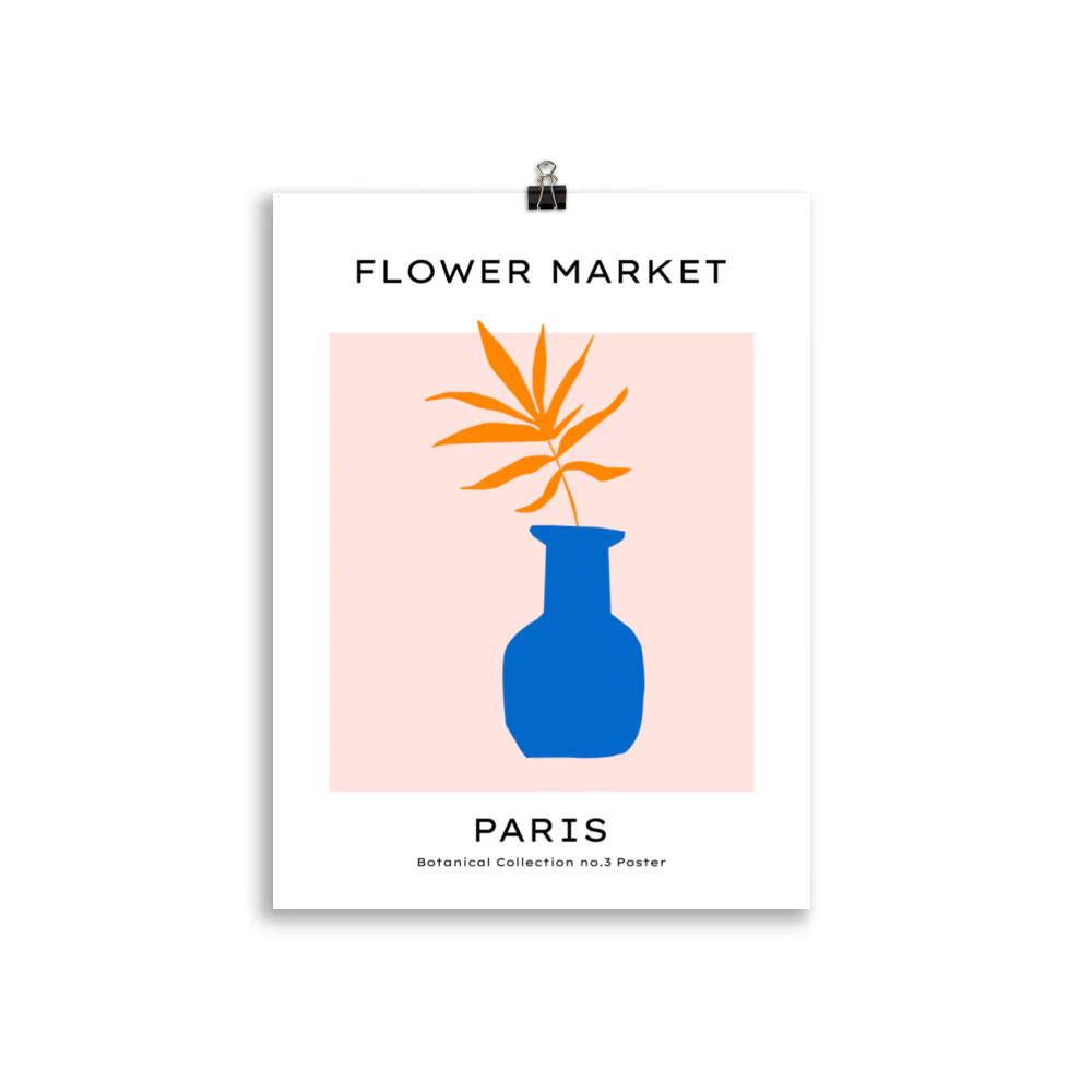 Flower Market - Paris - Palm in the Blue Vase - Image 3