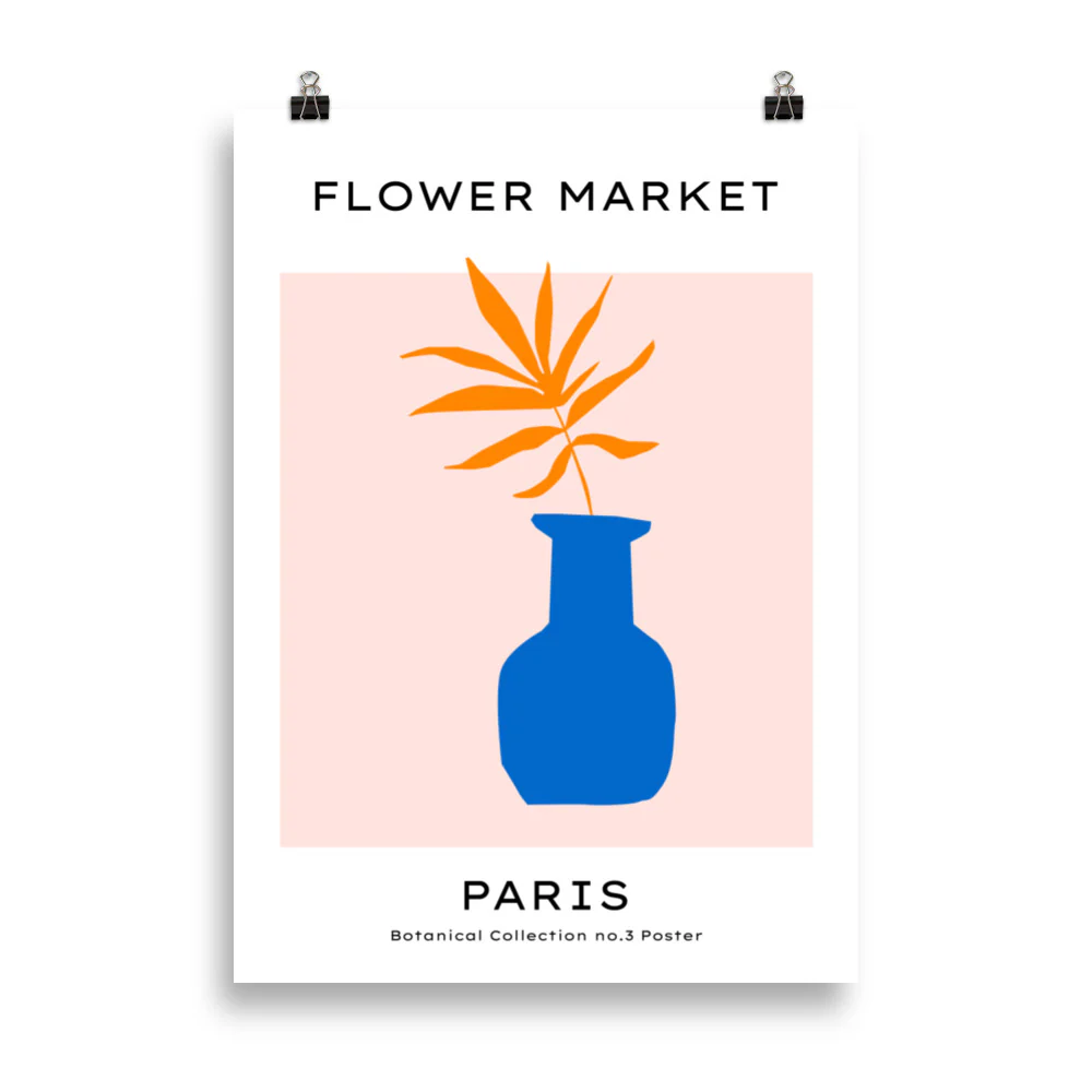 Flower Market - Paris - Palm in the Blue Vase - Image 4
