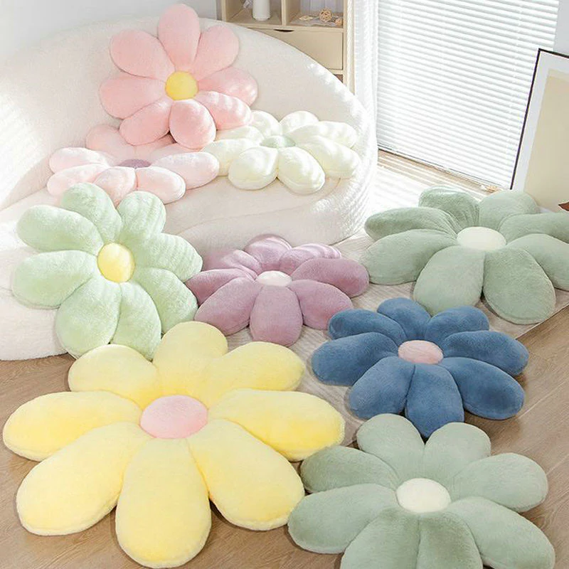 Fluffy Daisy Cushion - Pastel - Image 2