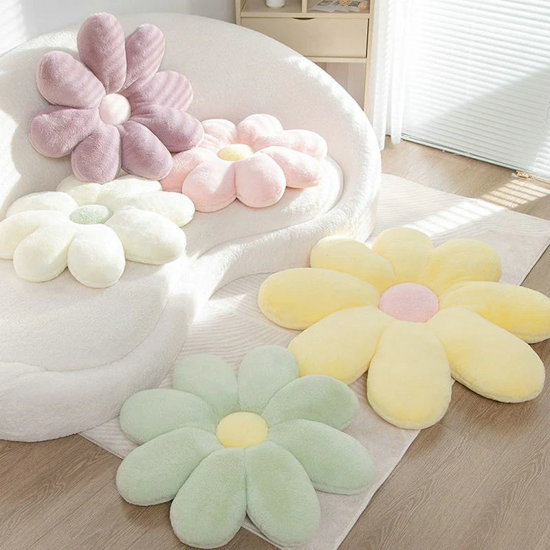 Fluffy Daisy Cushion - Pastel - Image 3