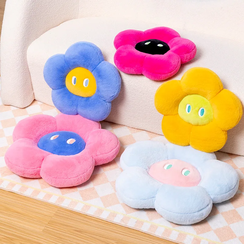 Fluffy Flower Cushion with Eyes - Image 2