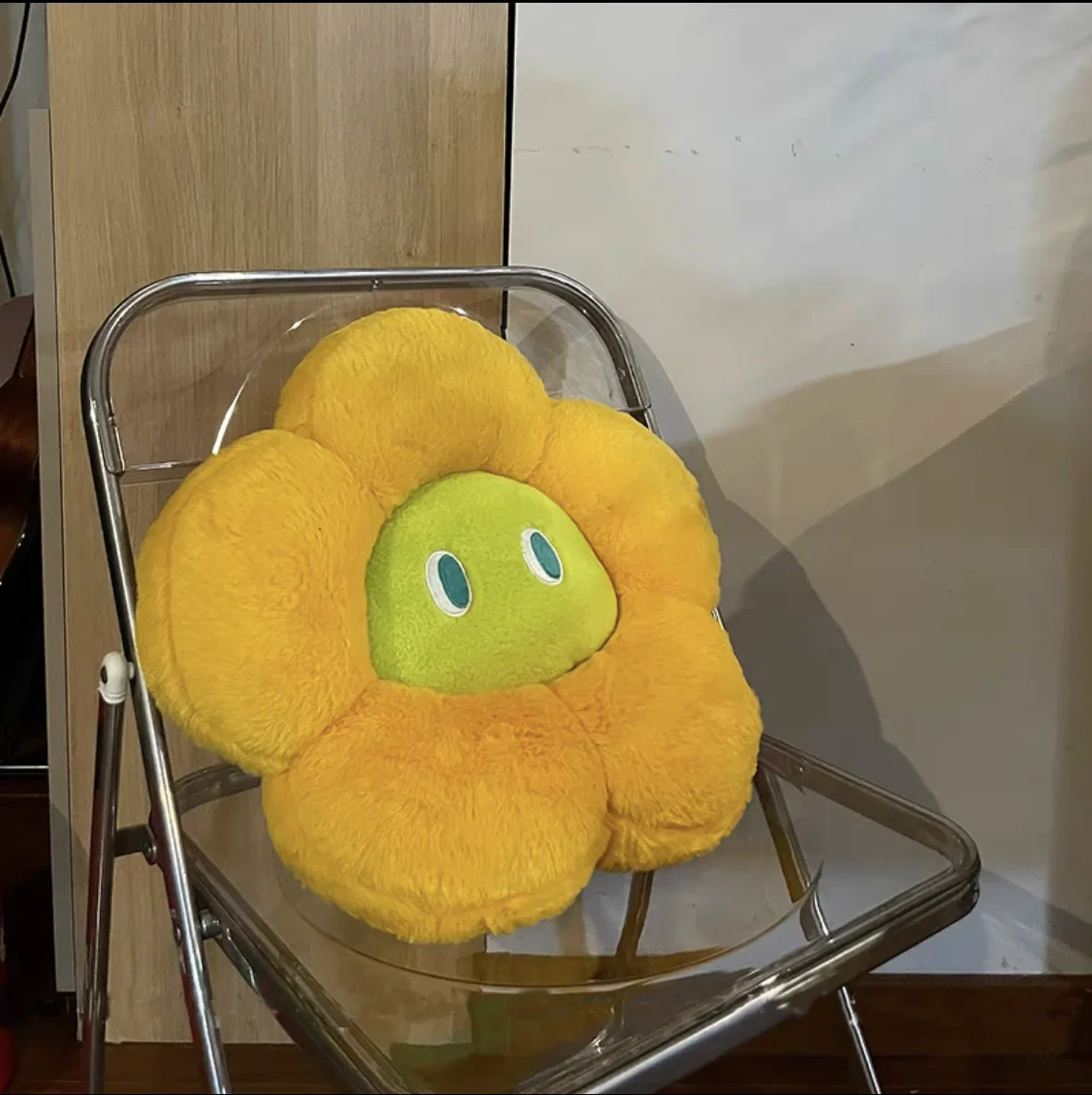 Fluffy Flower Cushion with Eyes - Image 8