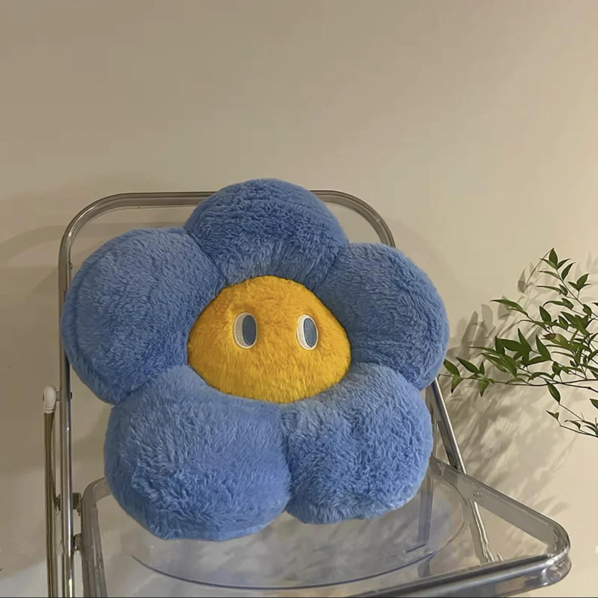Fluffy Flower Cushion with Eyes - Image 9