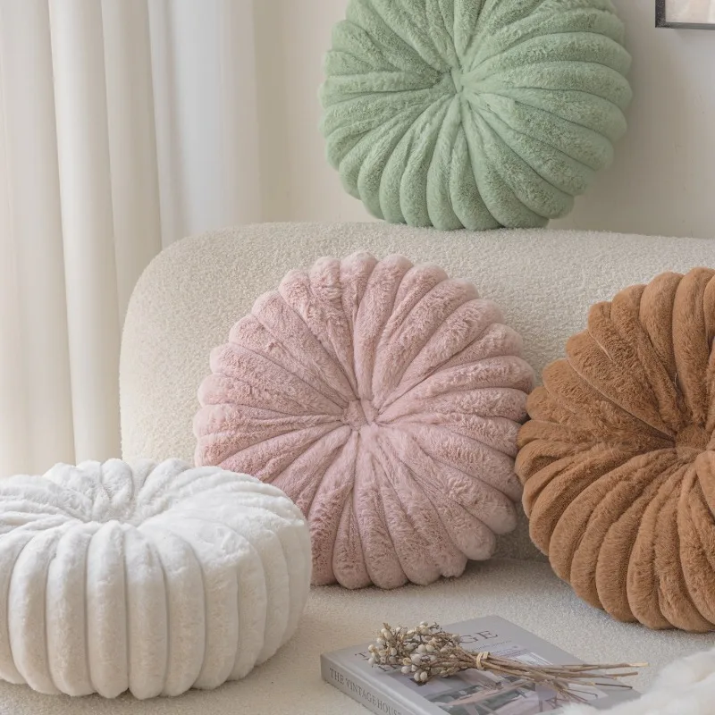 Fluffy Pastel Pumpkin Cushion