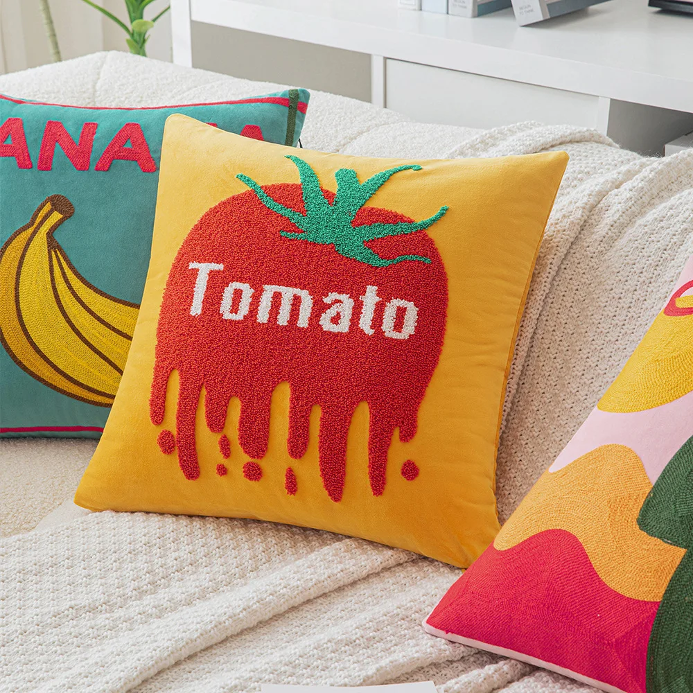 Fruit Embroidered Cushion Cover - Image 3