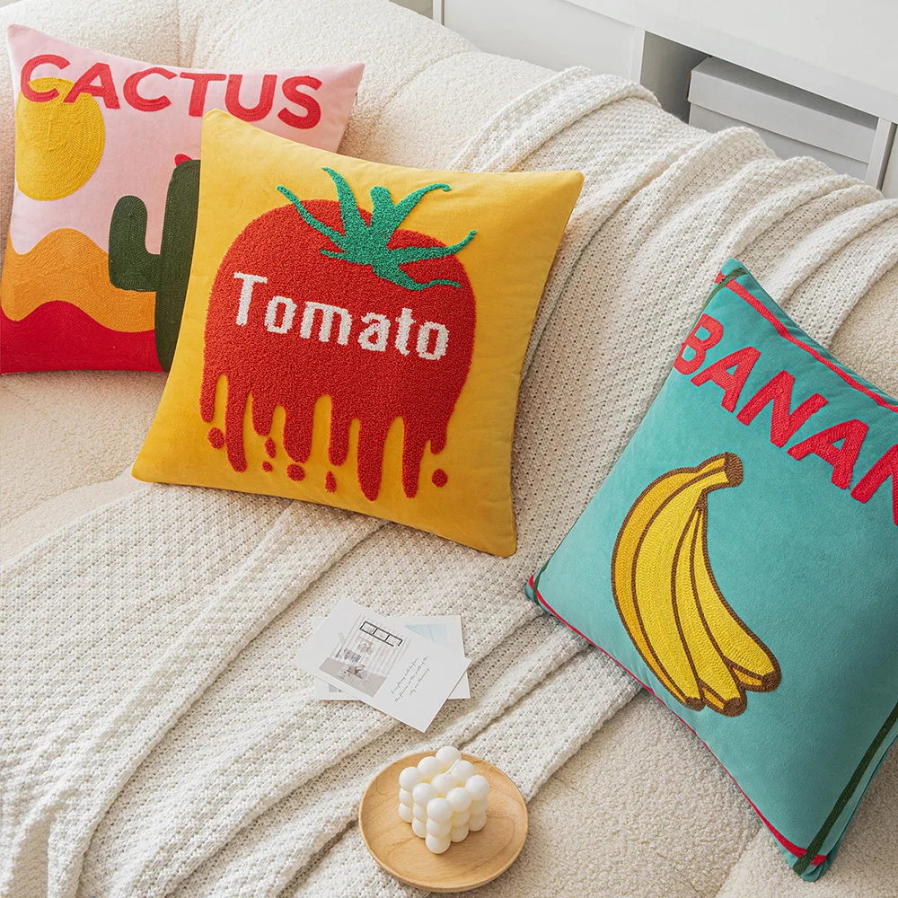 Fruit Embroidered Cushion Cover - Image 4
