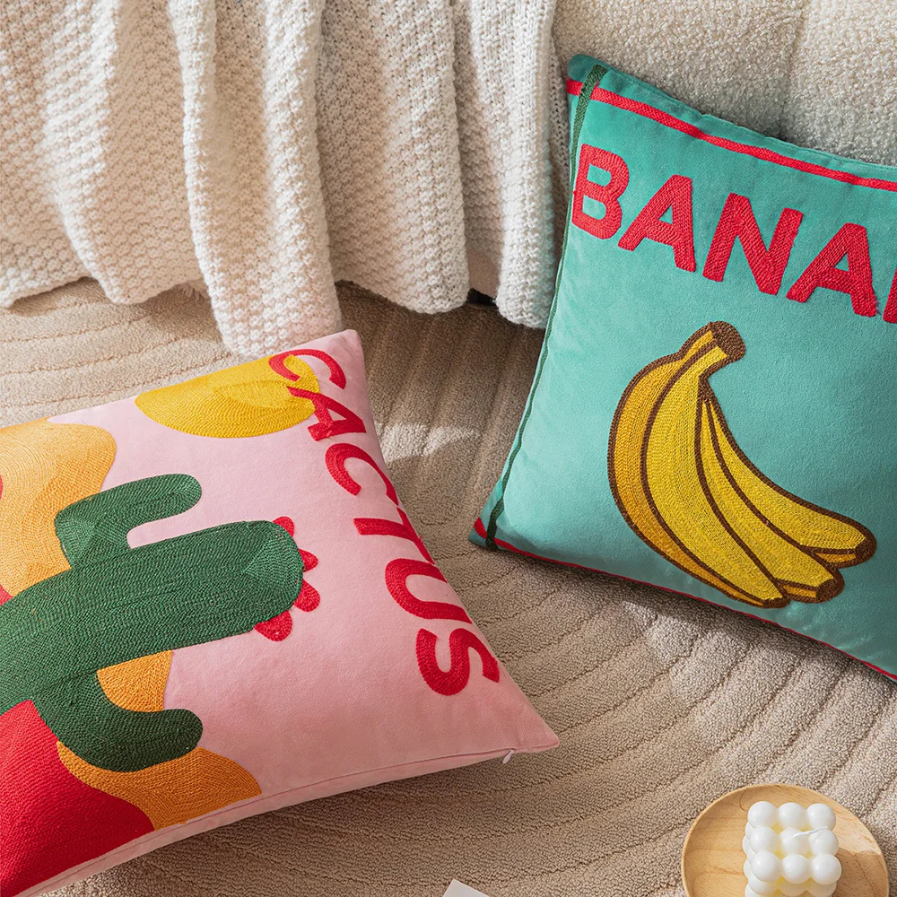 Fruit Embroidered Cushion Cover - Image 6