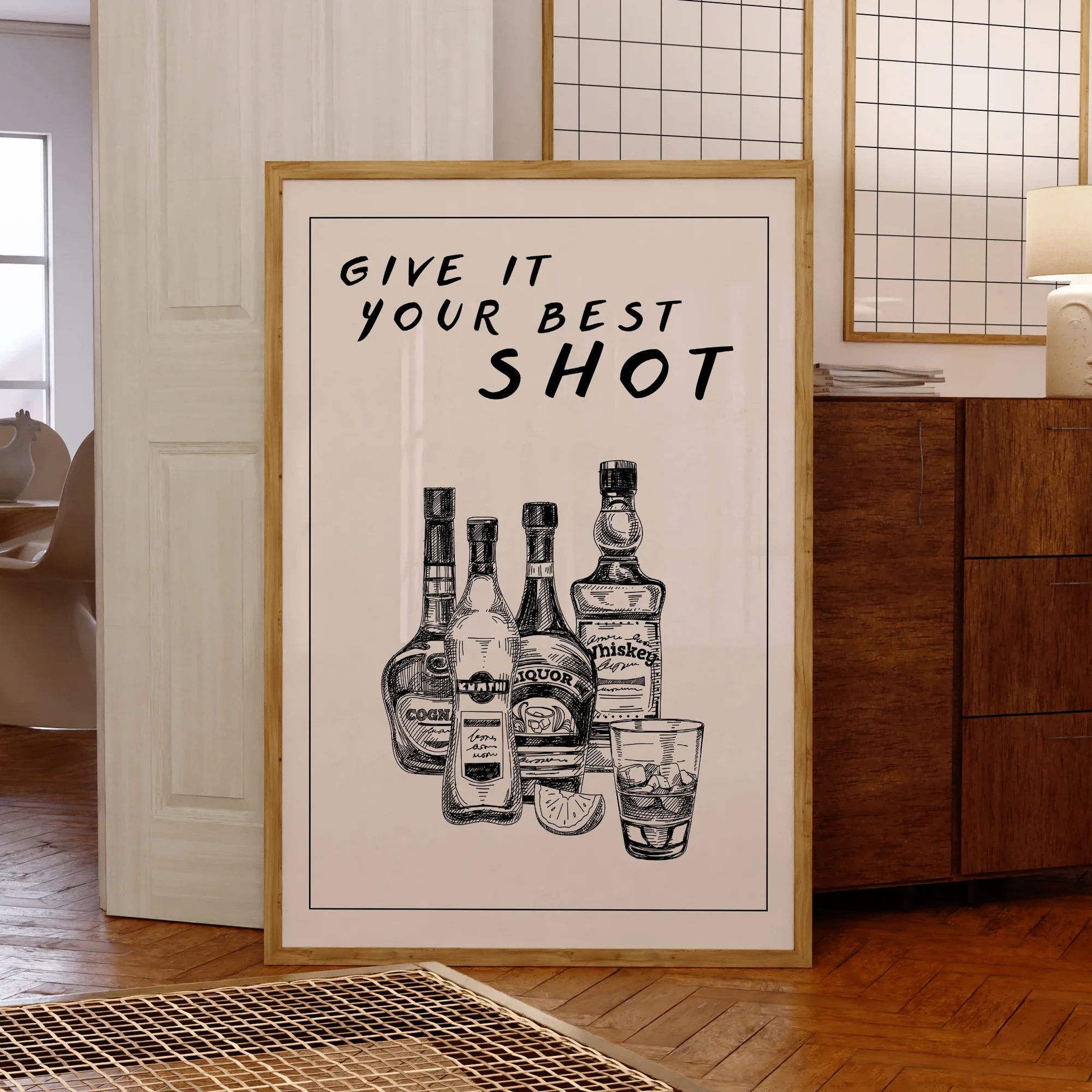Give It Your Best Shot" Wall Art – Bold & Playful Bar Decor - Image 2