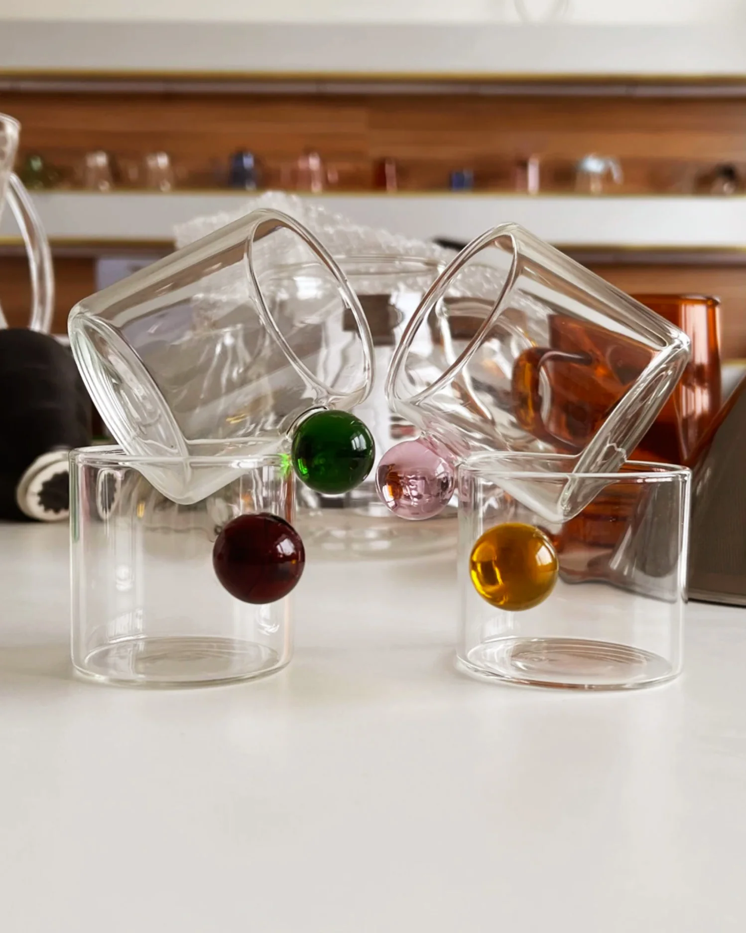 Globe Handle Glass Espresso Cup - Image 4