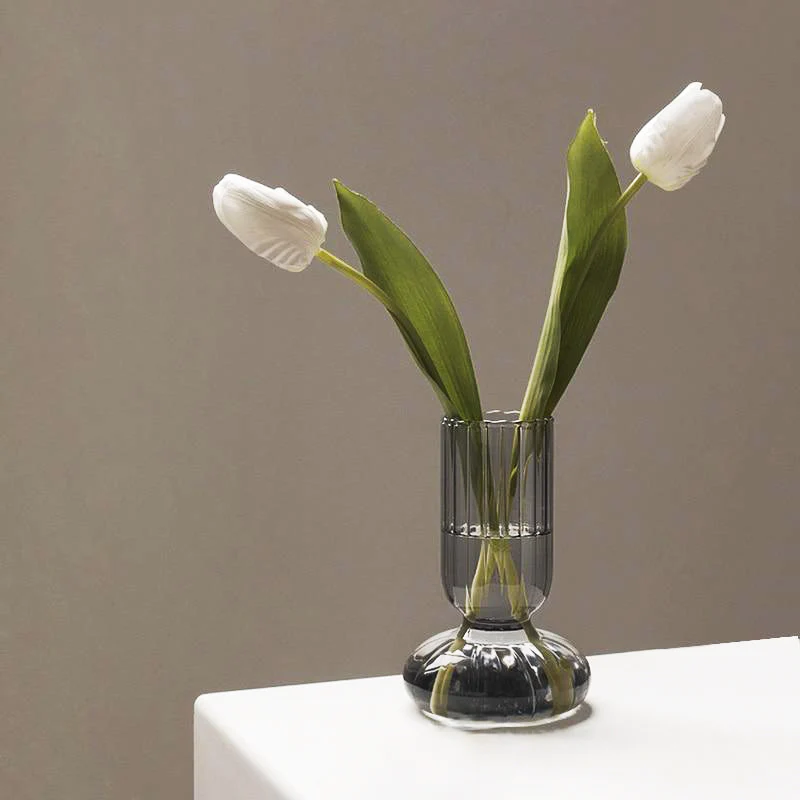 Glass Striped Cylinder Vase - Image 5