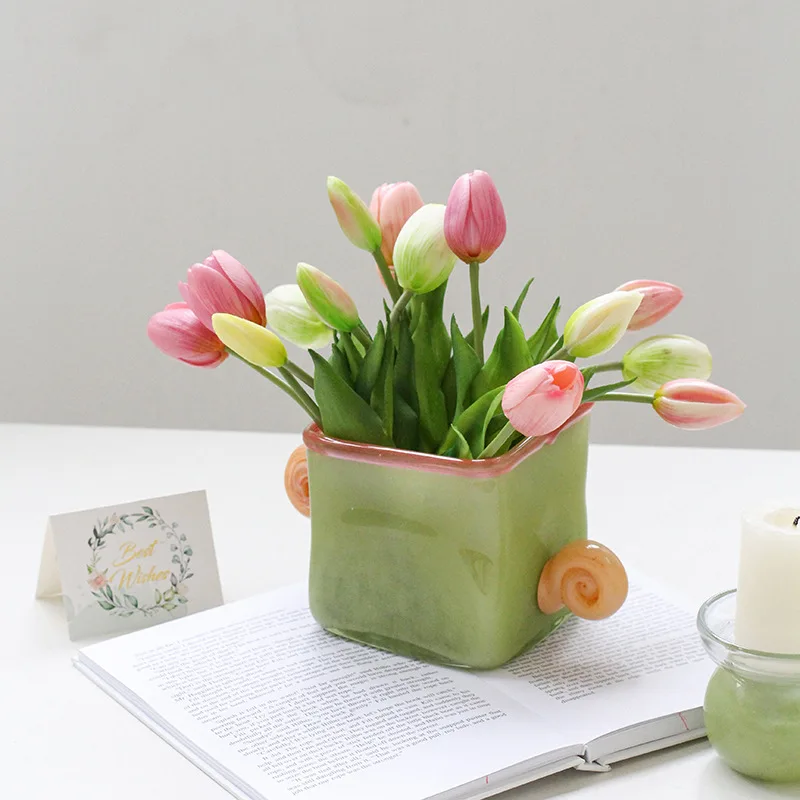 Glass Vase with Binaural Handle - Image 3