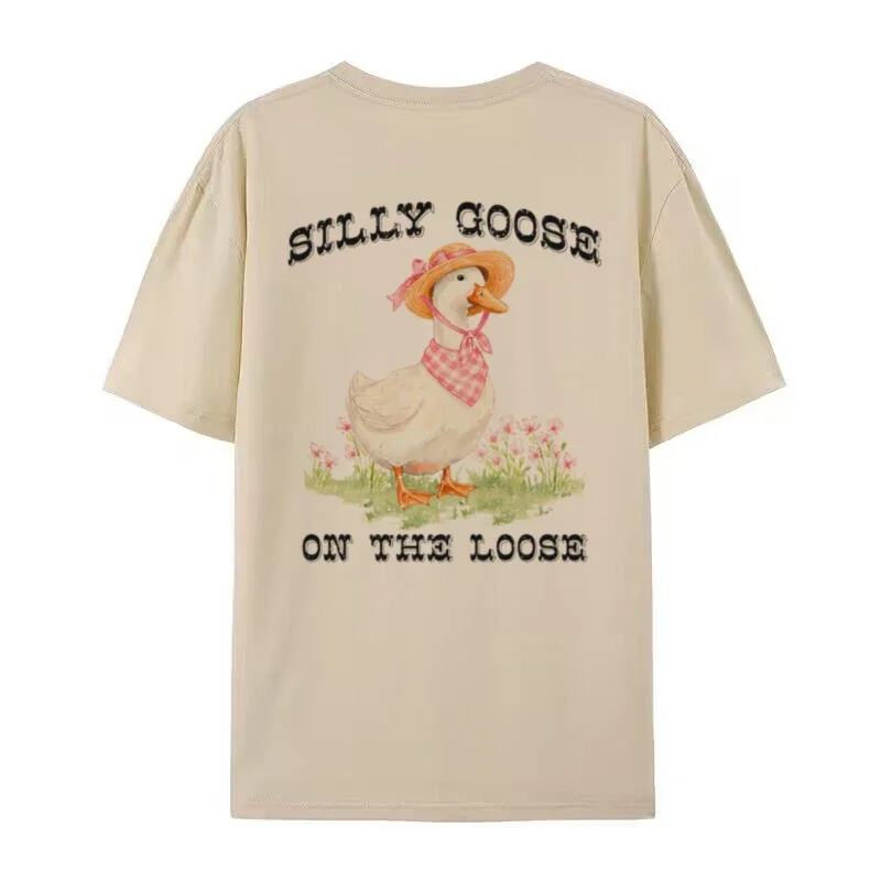 Goose Fairytale Graphic T-Shirt – Cute Storybook Tee - Image 3