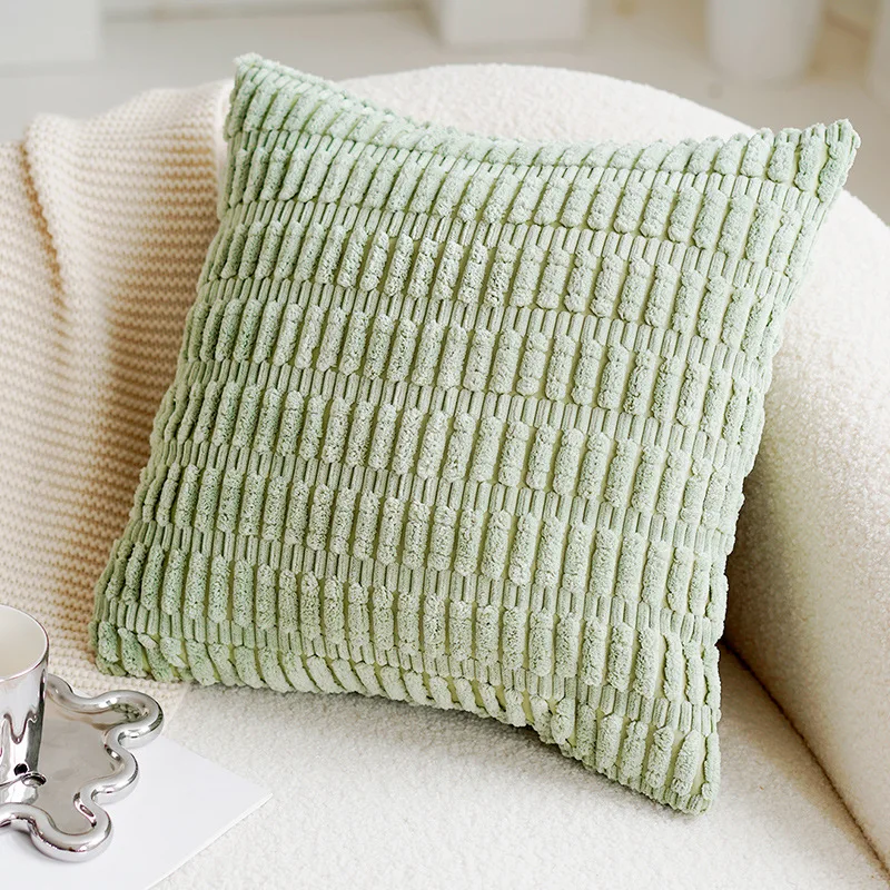 Green & Pink Tulip Embroidered Pillow Cover - Image 14