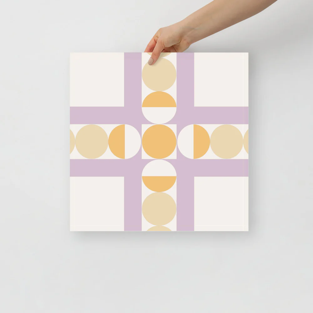 Grid & Circles Abstract Wall Art