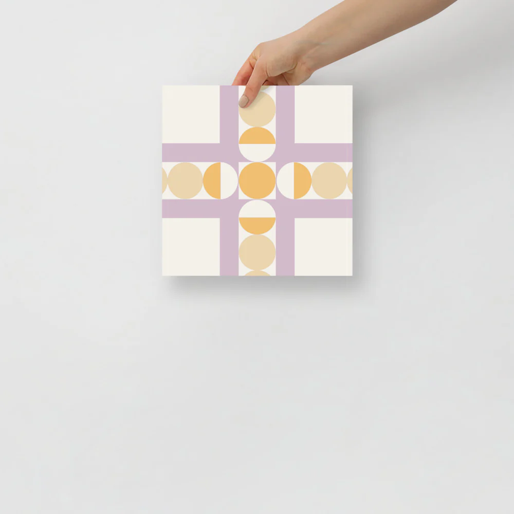 Grid & Circles Abstract Wall Art - Image 2