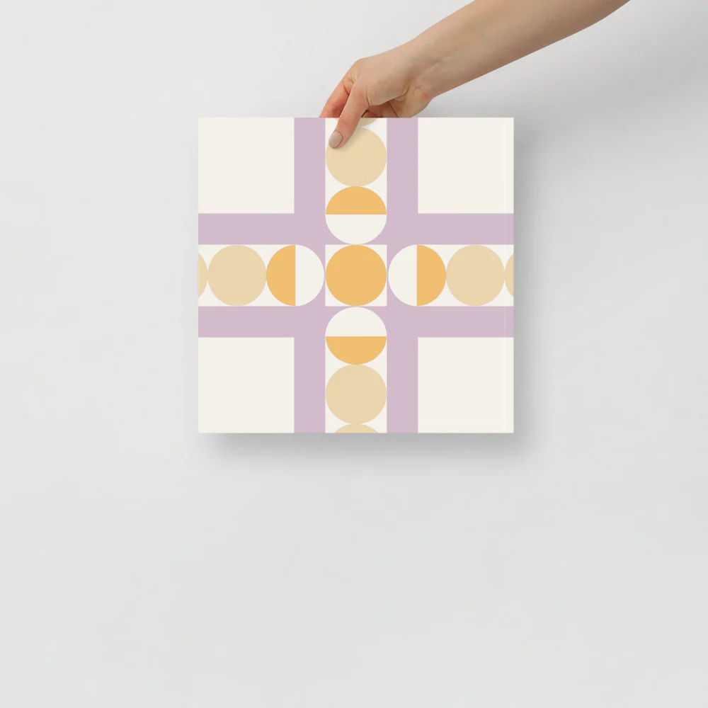 Grid & Circles Abstract Wall Art - Image 3