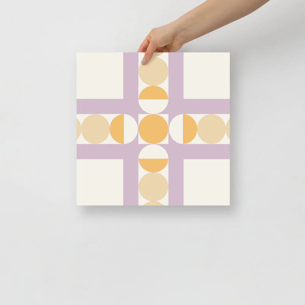 Grid & Circles Abstract Wall Art - Image 4