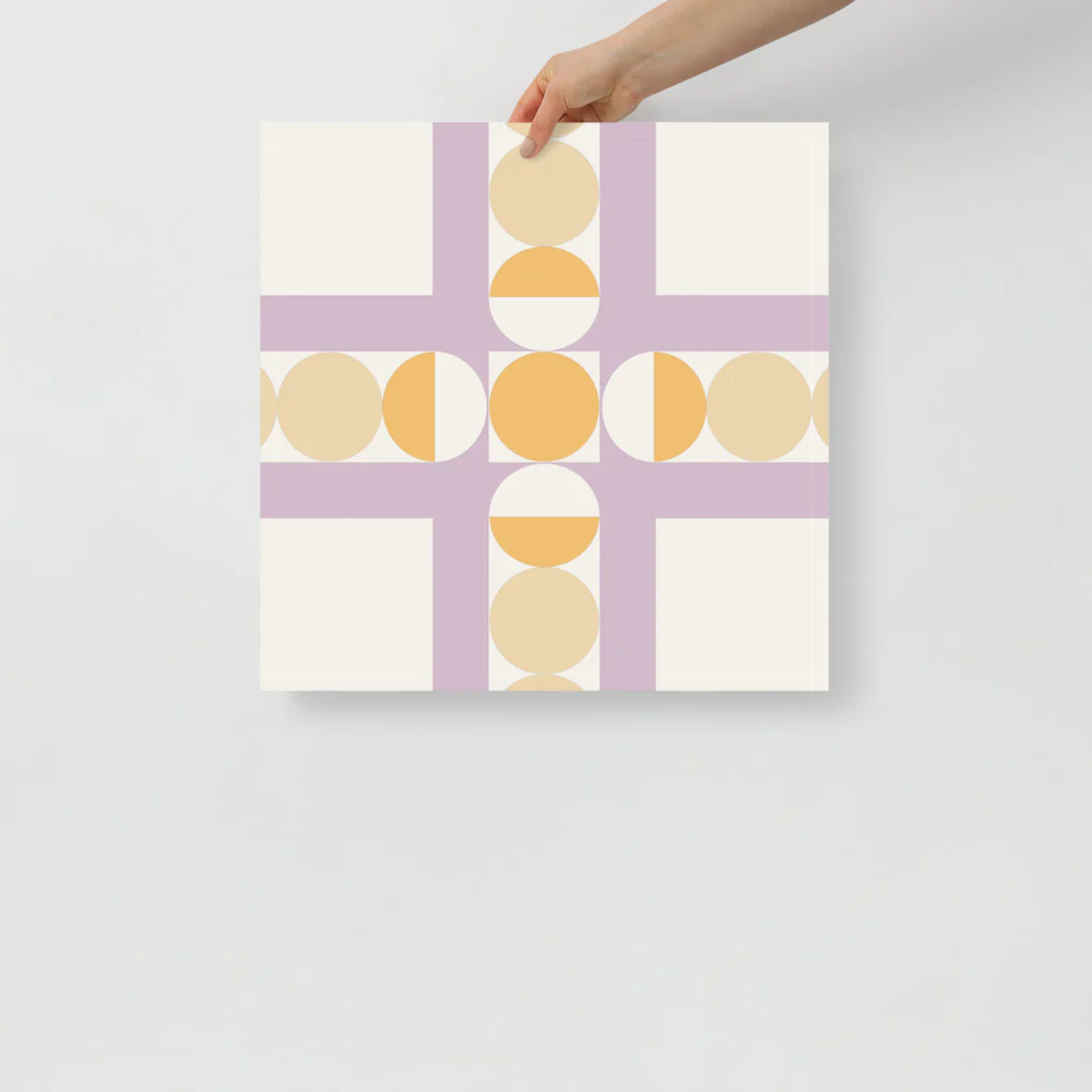 Grid & Circles Abstract Wall Art - Image 5
