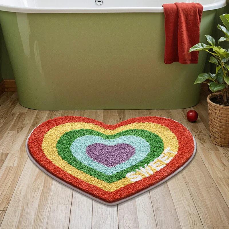 Heart-Shaped Rainbow Tufted Mat - Image 2