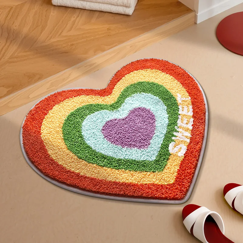 Heart-Shaped Rainbow Tufted Mat - Image 3