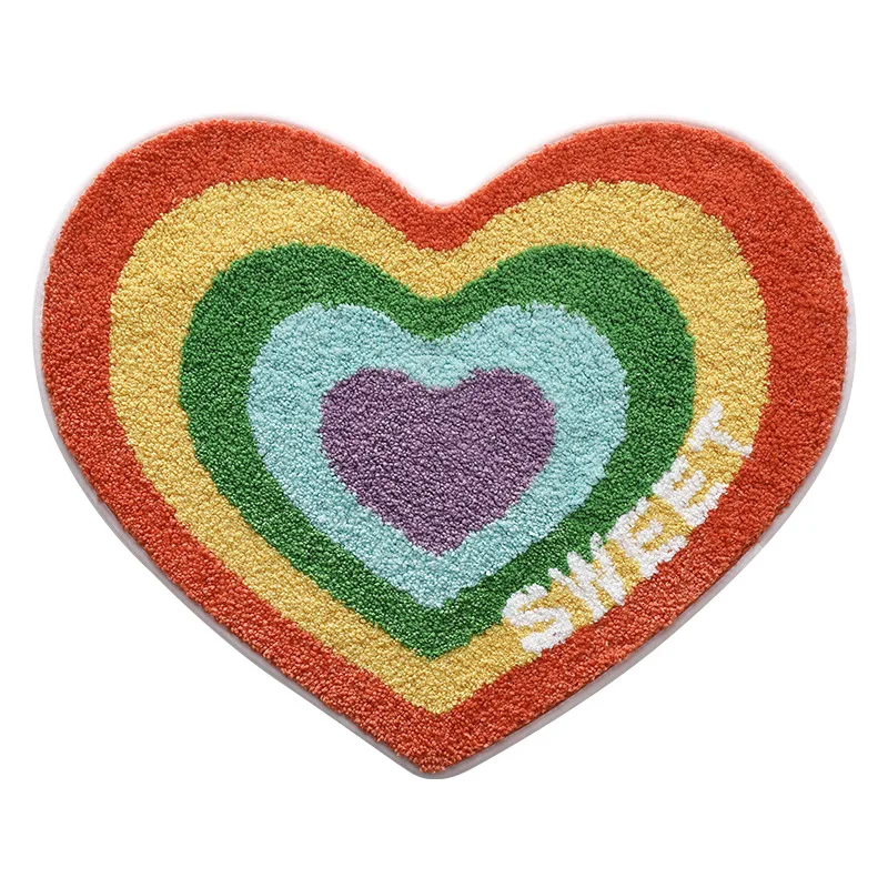 Heart-Shaped Rainbow Tufted Mat - Image 6