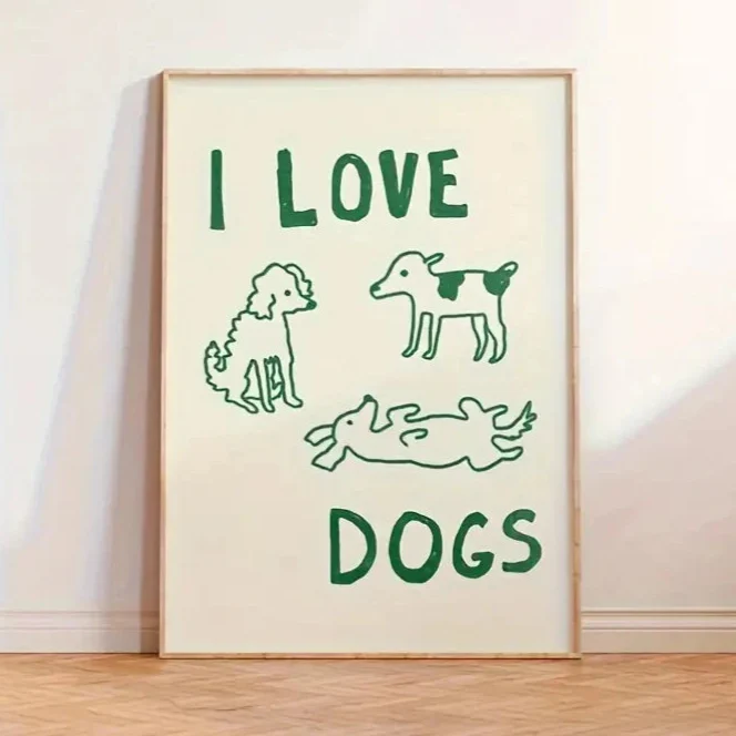 I Love Dogs Wall Art