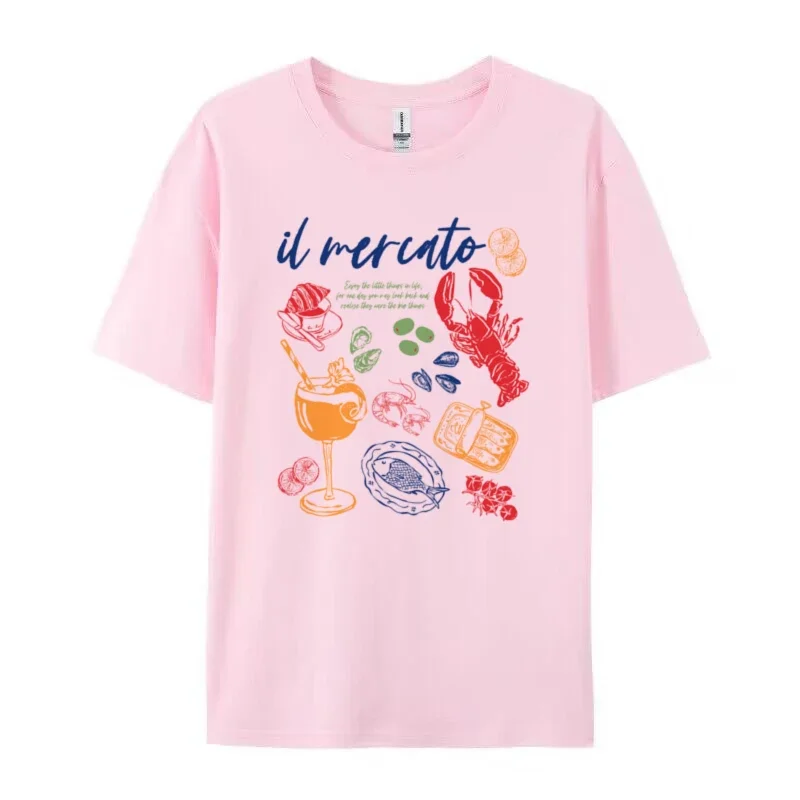 Il Mercato Italian Market T-Shirt – Retro Italian Foodie Graphic Tee - Image 3