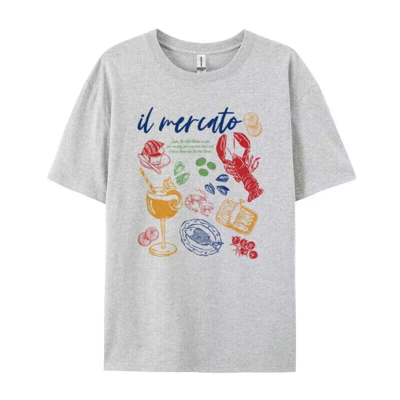 Il Mercato Italian Market T-Shirt – Retro Italian Foodie Graphic Tee - Image 5