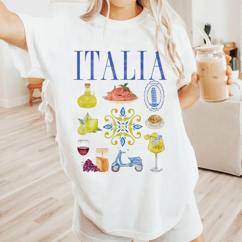 Italy Collage T-Shirt – Vintage Travel Graphic Tee - Image 2