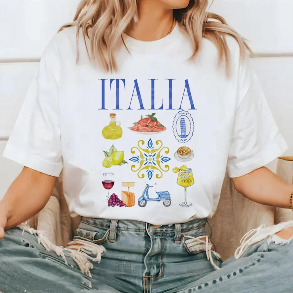 Italy Collage T-Shirt – Vintage Travel Graphic Tee - Image 3