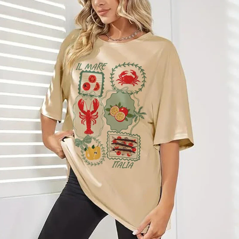 Italy Stamp T-Shirt – Retro Italian Food Graphic Tee