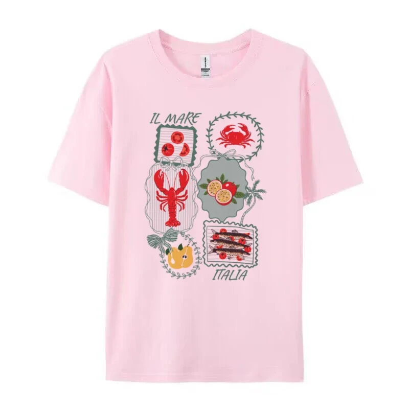 Italy Stamp T-Shirt – Retro Italian Food Graphic Tee - Image 5