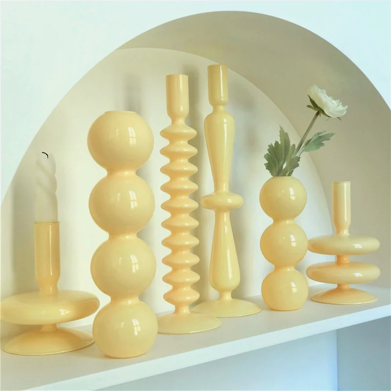 Ivory Glass Candleholder - Image 2