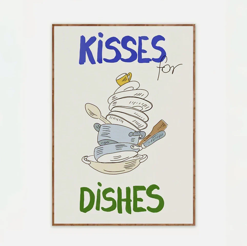 Kisses for Dishes Wall Art