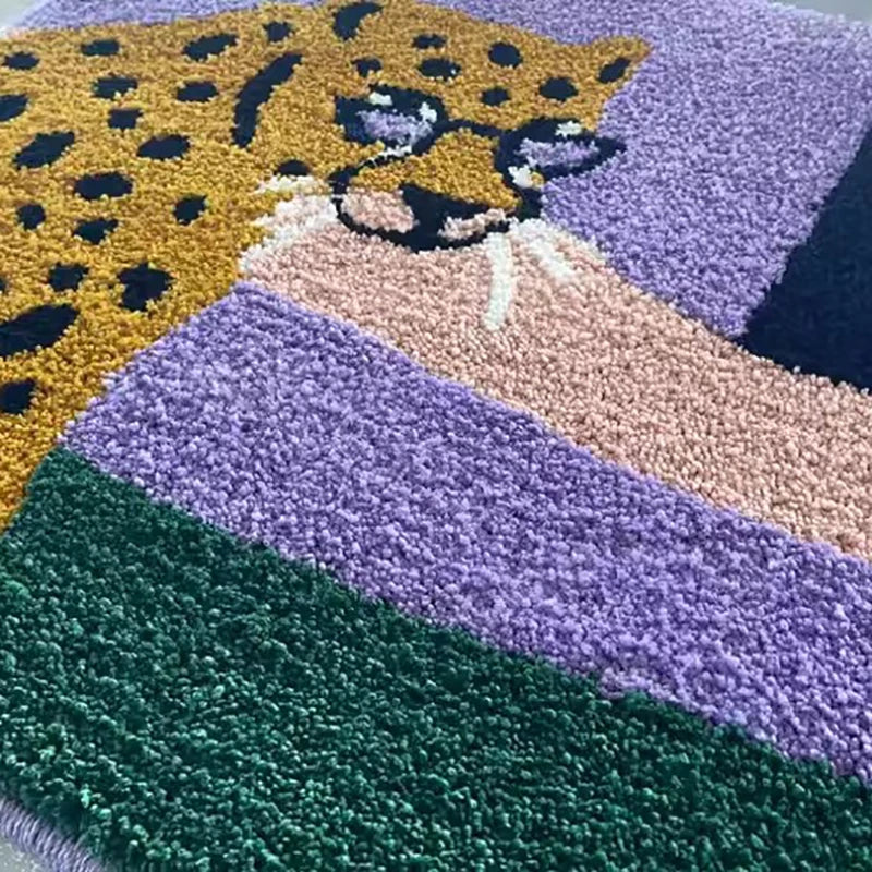 Leopard Under the Moon Colourful Bath Mat - Image 4