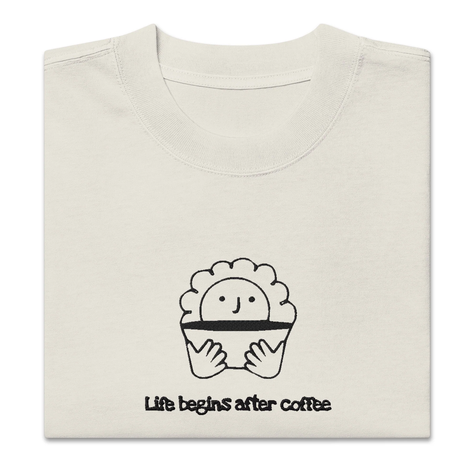 Life begins after coffee Oversized faded t-shirt