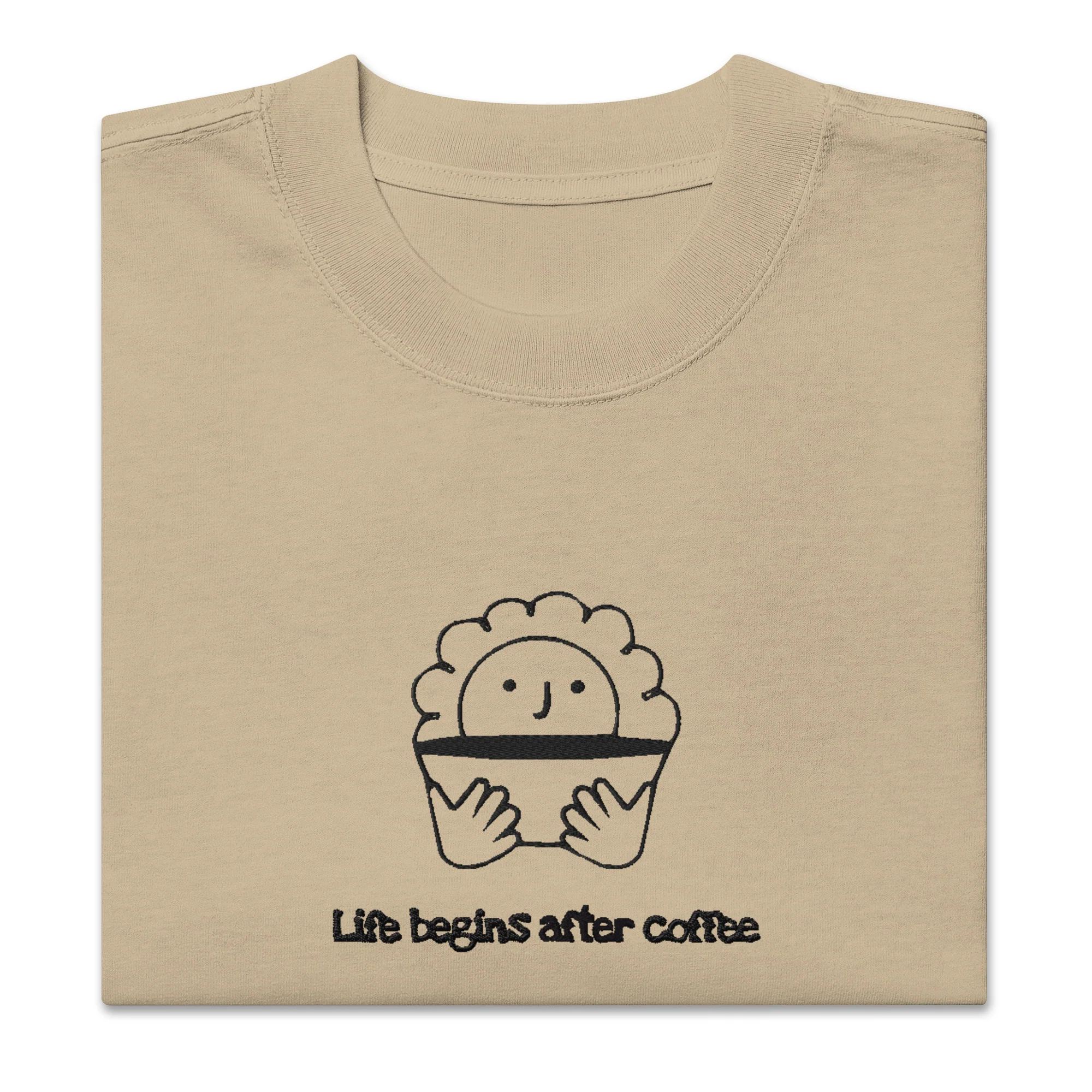Life begins after coffee Oversized faded t-shirt - Image 3