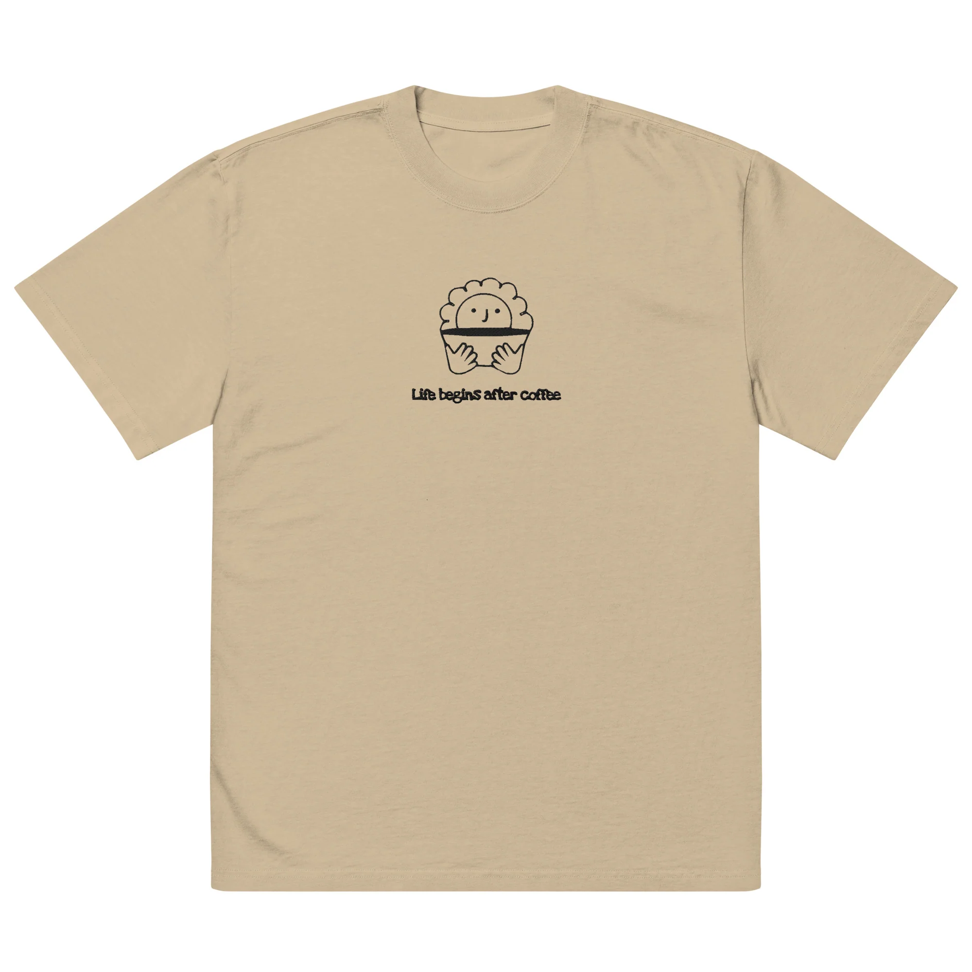 Life begins after coffee Oversized faded t-shirt - Image 4