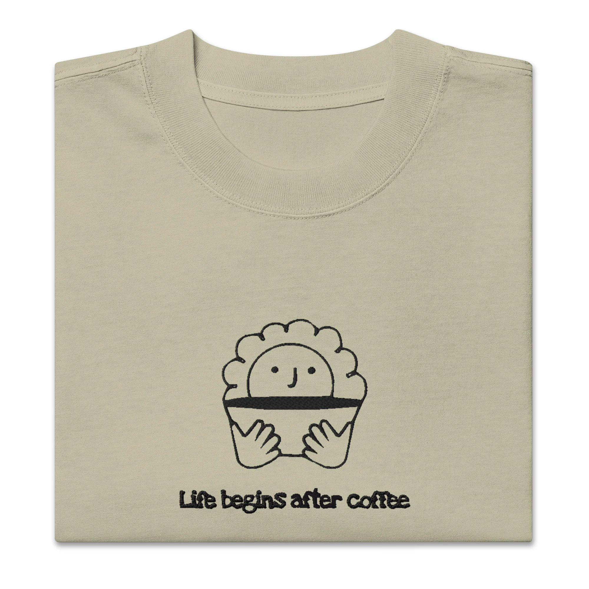 Life begins after coffee Oversized faded t-shirt - Image 5