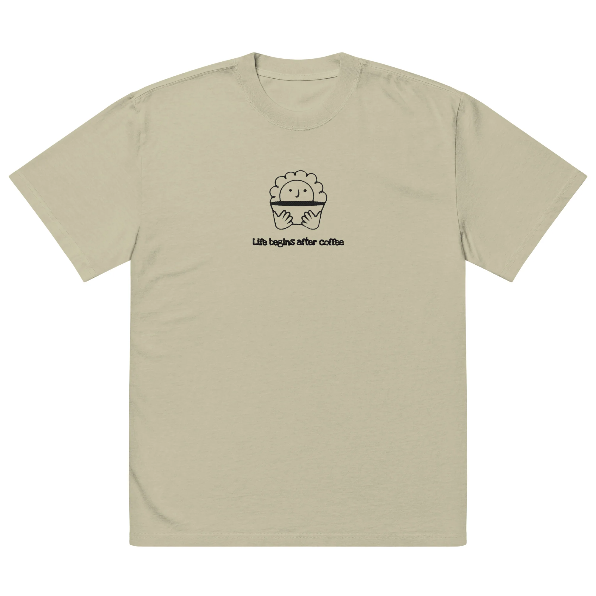 Life begins after coffee Oversized faded t-shirt - Image 6