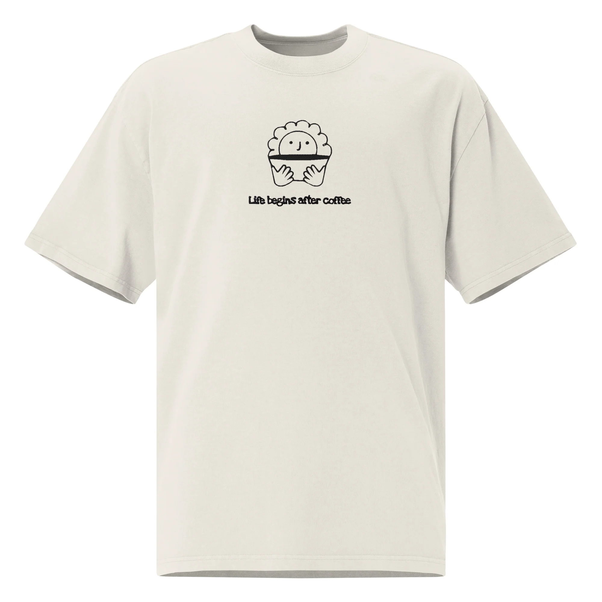 Life begins after coffee Oversized faded t-shirt - Image 7